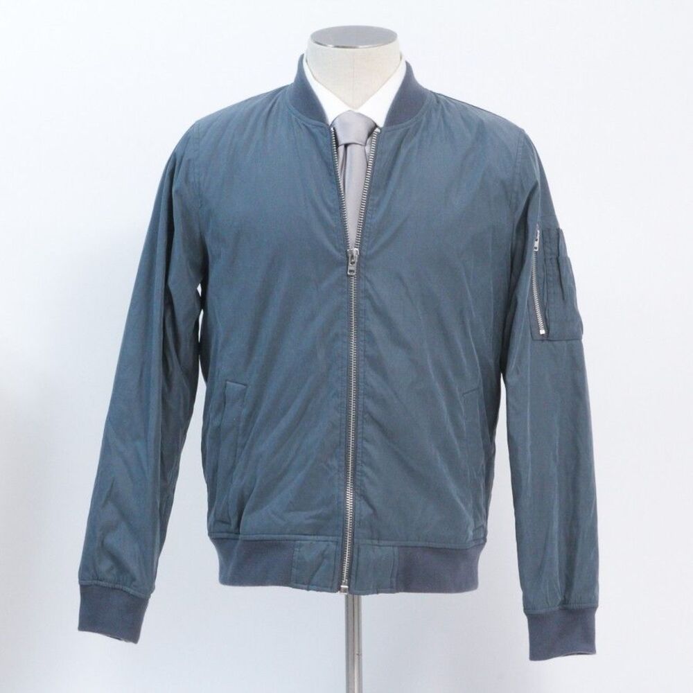 Abercrombie & Fitch Men's Medium Blue Quilted Lined Bomber MA-1 Flight Jacket